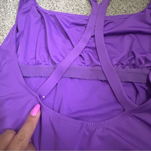 Andie Marina One Piece Swimsuit Violet Purple FLAWS - Picture 3 of 9